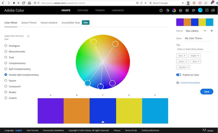 Farbpalette erstellen mit Adobe Color