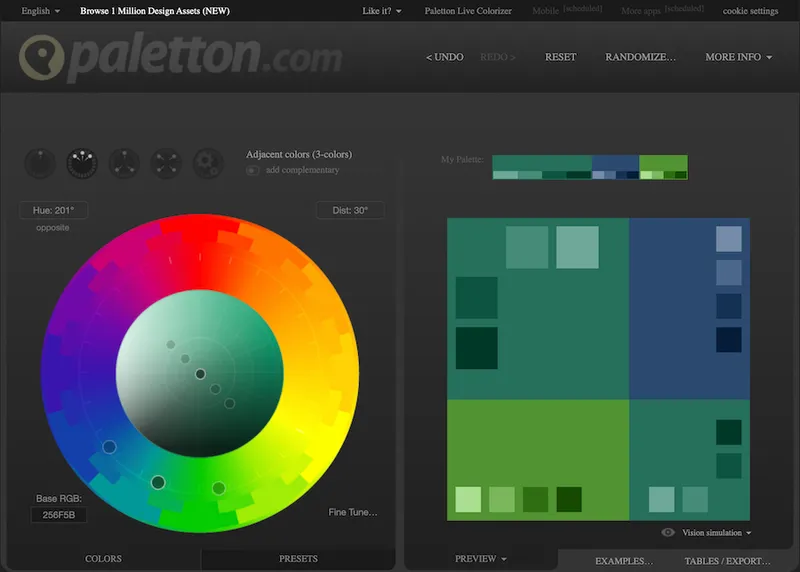 Farbpalette erstellen mit Paletton