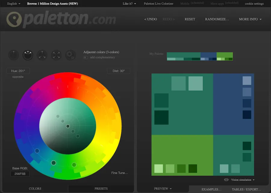 Farbpalette erstellen mit Paletton