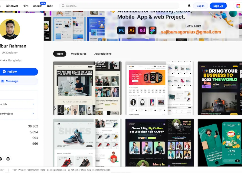 Beispiel für ein Webdesign-Portfolio