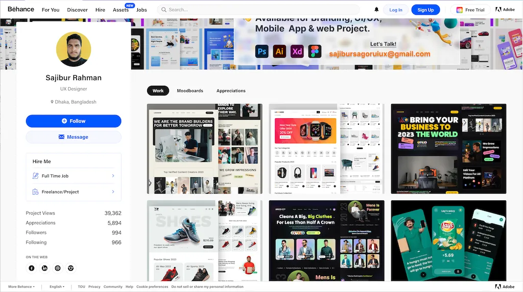 Beispiel für ein Webdesign-Portfolio