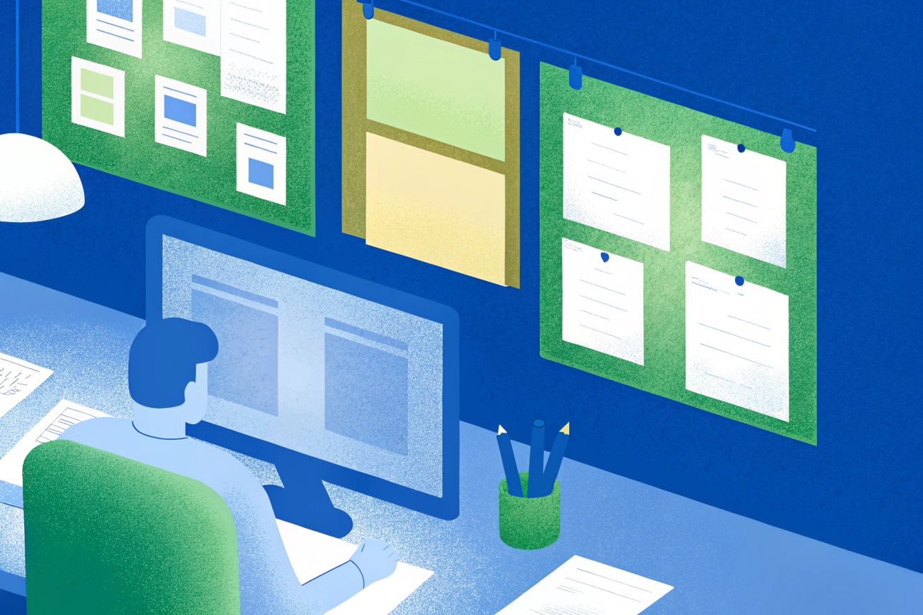 Isometrische 3D-Arbeitsumgebung mit Designer und Wireframes