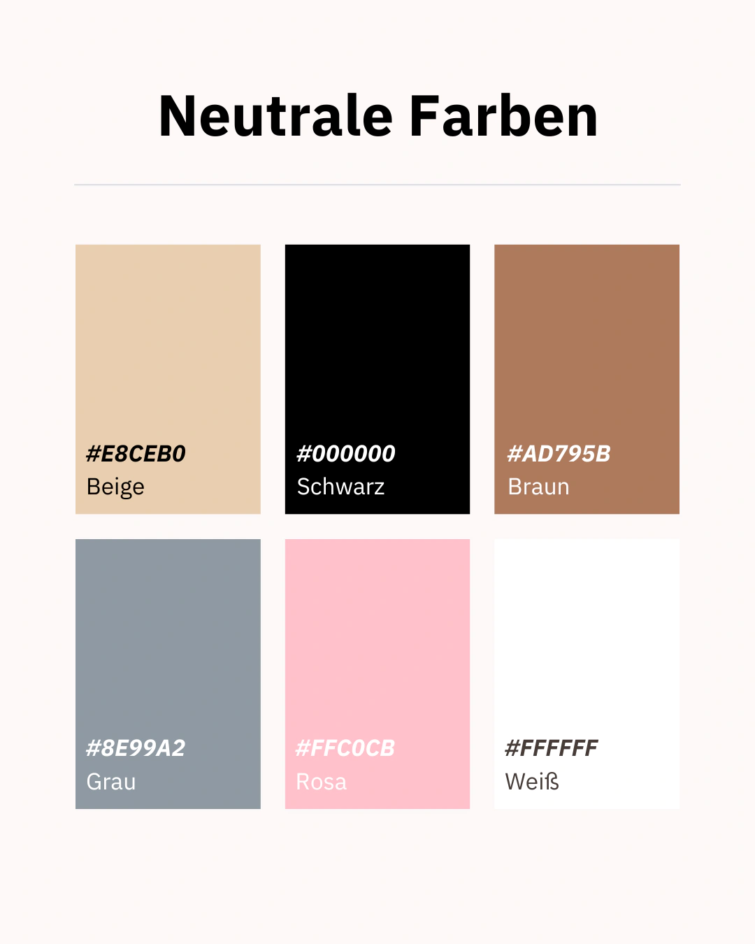 Eine Auswahl an neutralen Farben